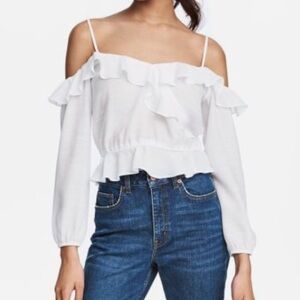 NWT!! Off the Shoulder Long Sleeve Crop Top